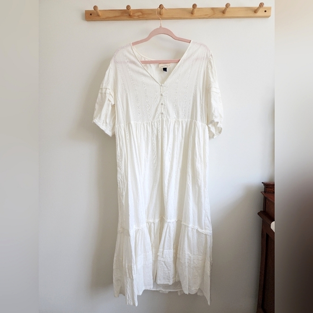 Universal Thread Cream Maxi Dress with Button Detail